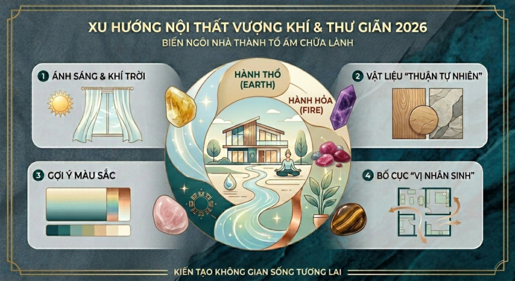 Xu hướng nội thất vượng khí & thư giãn 2026