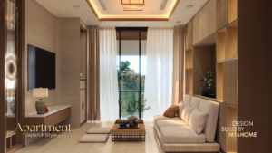 Thiết kế nội thất chung cư phòng khách phong cách Japandi nhẹ nhàng ấm cúng bởi M16 Home
