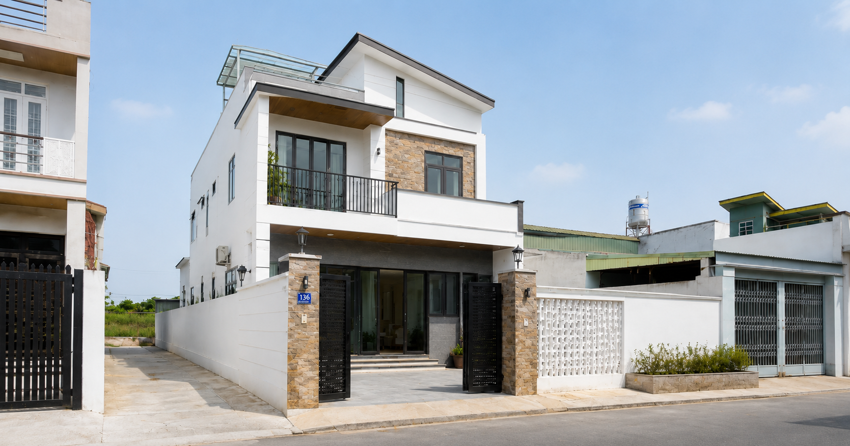 Ngôi nhà ở riêng lẻ 2 tầng thiết kế hiện đại, minh họa quy định về quản lý chất lượng nhà ở theo Nghị định 207/2026/NĐ-CP