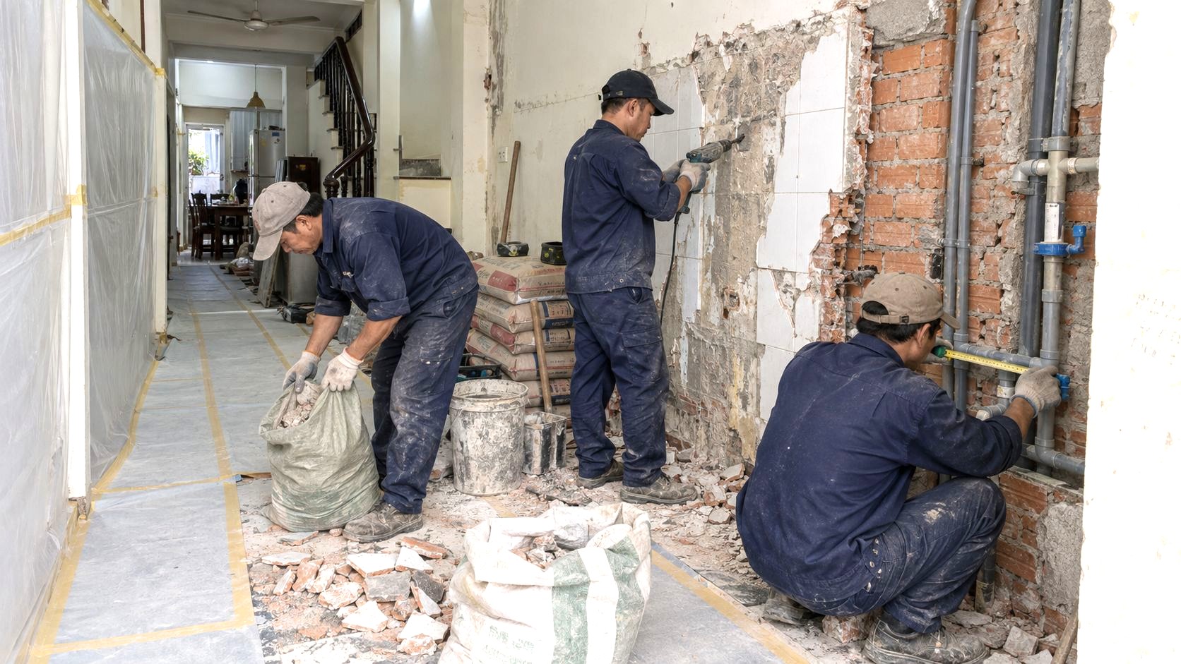 Thi công cải tạo nhà phố thực tế theo dự toán chi phí cải tạo nhà