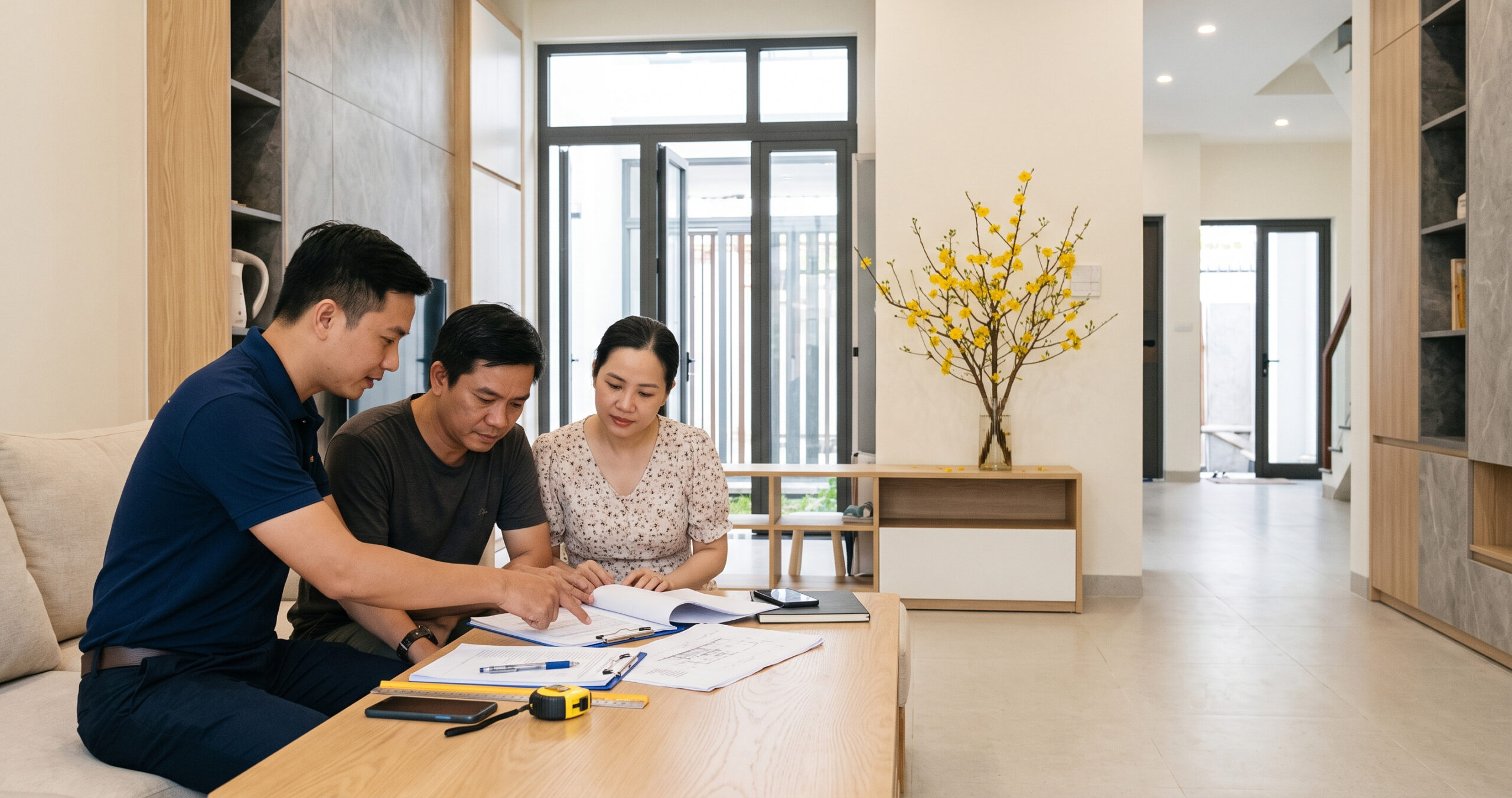 Cam kết tiến độ xây nhà và bàn giao trước Tết