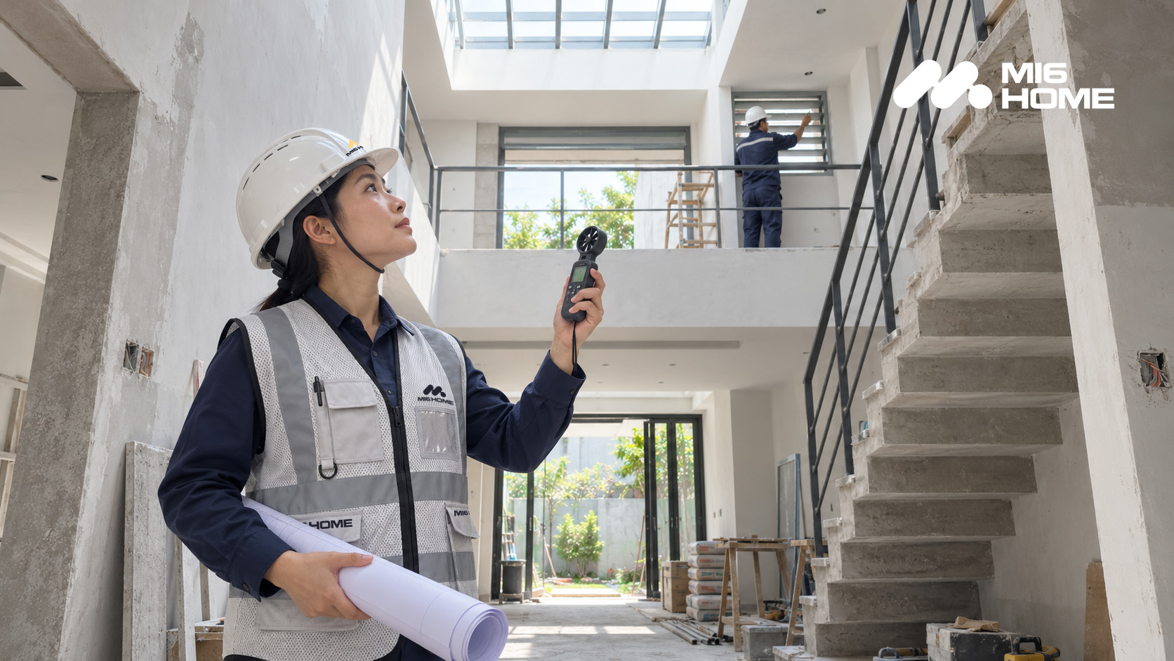 Giải pháp giếng trời và thông gió cho nhà phố hướng cố định