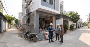Xây nhà kịp trước Tết với công trình nhà phố đang hoàn thiện